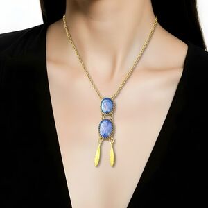LAPIZ LAZULI TWO STONES NECKLACE